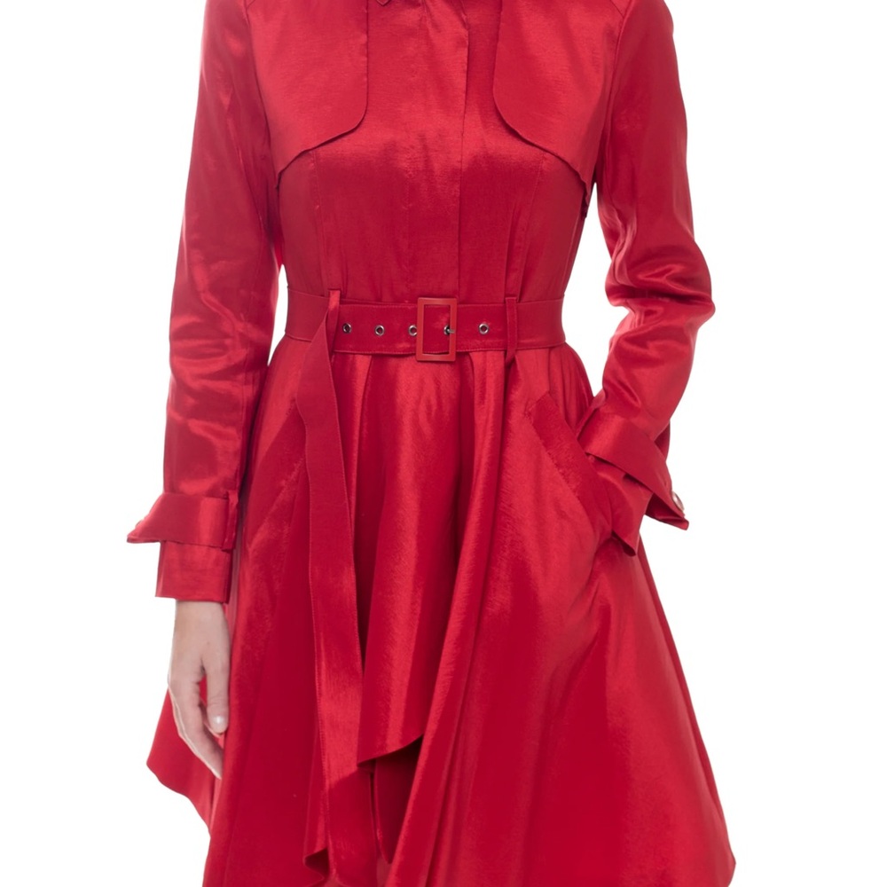 LUCKA - MICROFABRIC TRENCH COAT WITH HANDKERCHIEF HEM